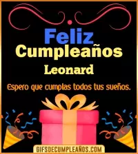 Mensaje de cumpleaños Leonard